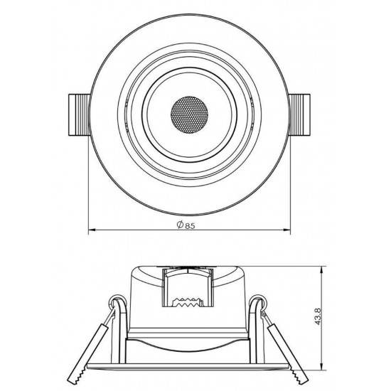 Iebūvējama lampa SMD-68-230V-ROUND, 3000K